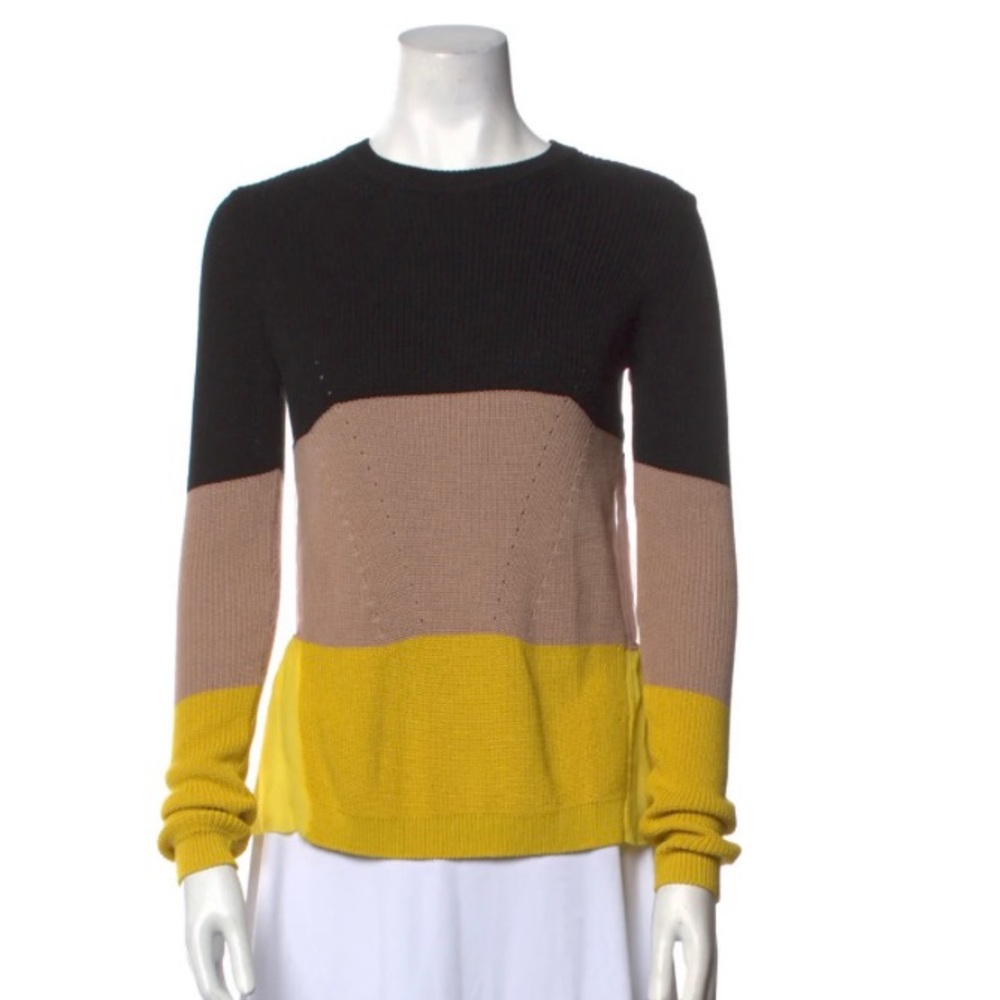 No. 21 Black, Brown, and Yellow Colorblock Sweater